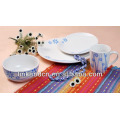 KC-00137 / set de dinde en porcelaine / même décalque sur bol, tasse, assiette